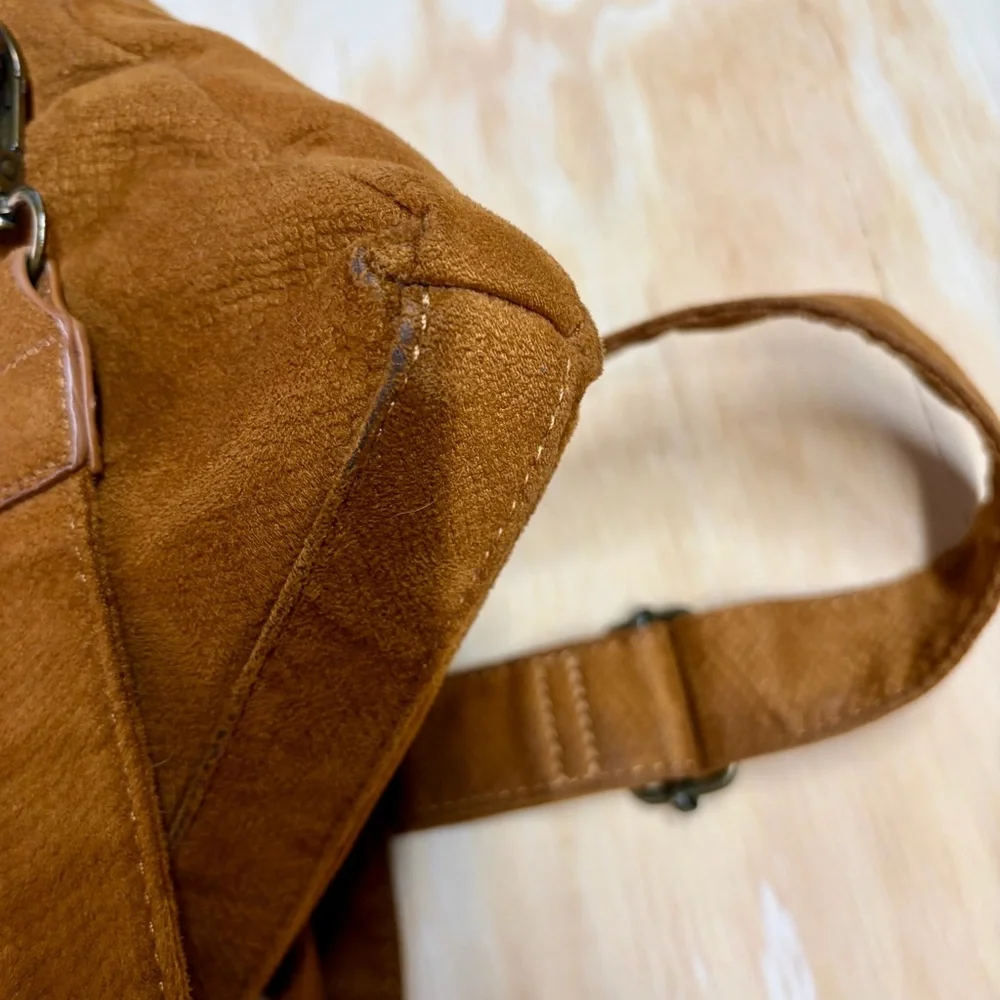 Anthropologie Vegan Suede Foldover Crossbody Bag Convertible Clutch